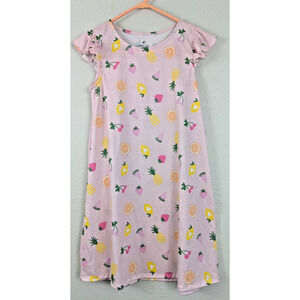 New Fish Stix sz 10 girls Night Gown knit pink fruit cherries strawberries 2862